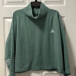 Adidas Cowl Neck ,Back Zip ,Crop Sweatshirt Size 1X